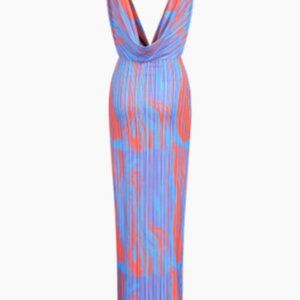 Commense Flaming Passions Cowl Neck Long Dress